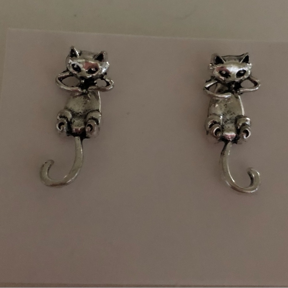 NWT Silver Cat Versitile Earrings